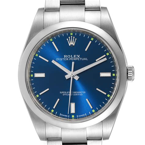 rolex oyster perpetual 39 blue dial review